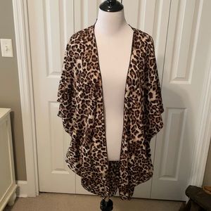 Cheetah print silky cardigan